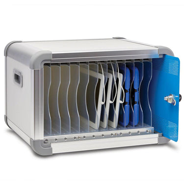lapcabby deskcabby 12 charge & sync | 12-device desktop usb charge & sync cabinet for any usb devices up to 12
